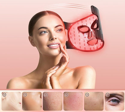 Cross-Border Hot-Selling Household Silicone Red Light Led Beauty Mask Photon Mask Beauty Instrument Facial Mask Skin Rejuvenation Instrument